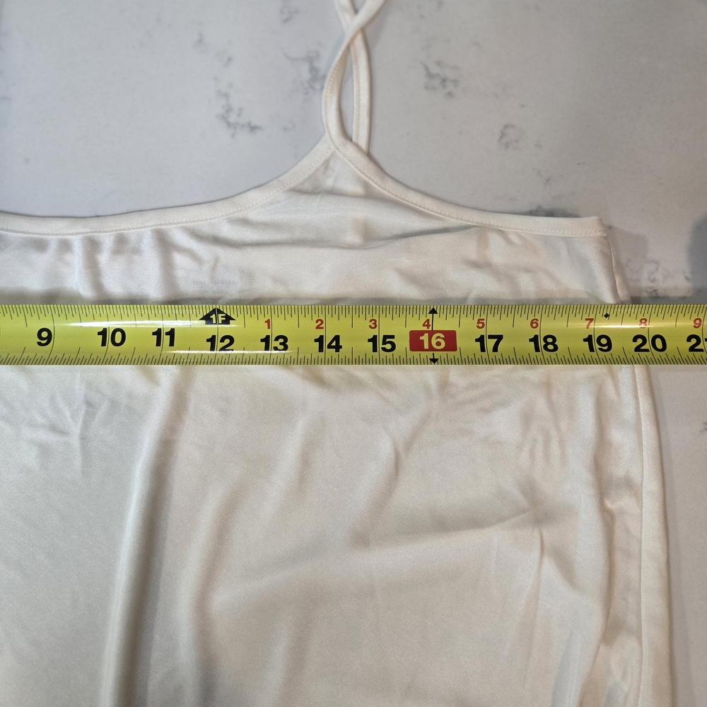 Y2k‎ Jaclyn Smith Cream Chemise Tank Under Shirt Femine Slip 1x - Picture 5 of 8